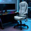 Fauteuil de bureau en microfibre de massage, fauteuil de bureau de massage vibrant, avec dossier chauffant et inclinable-457537325