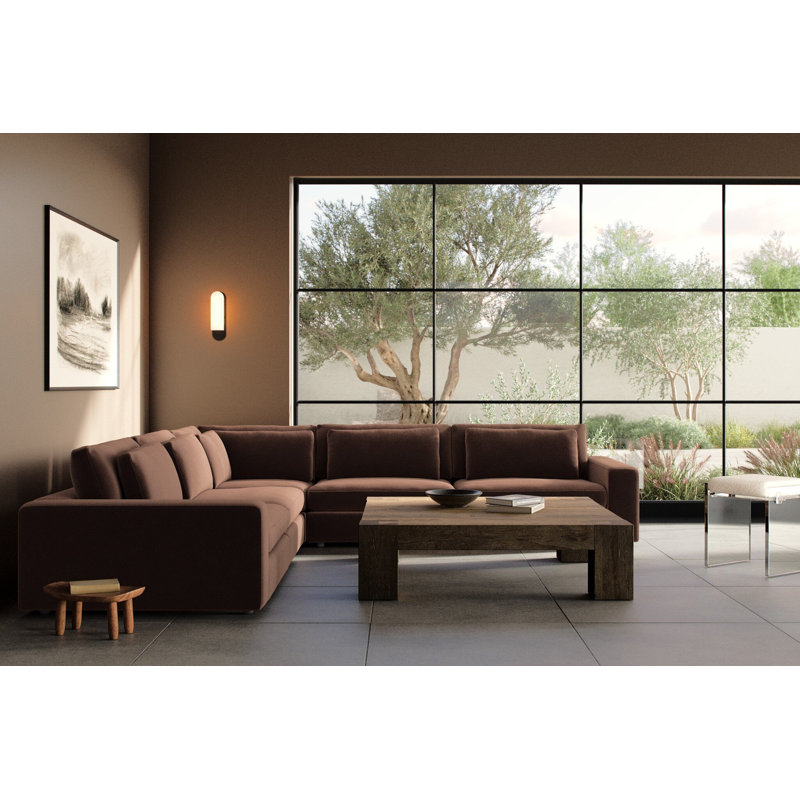 Bloor Sectional, Surrey Cocoa Cotton Blend, 31.5" H x 132" W x 132" D, Symmetrical