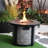 Outdoor Propane Fire Pit, Square Stonecrest Gas Fire Pit For Outside Patio, Concrete Propane Fire Table 50,000 BTU Gas Fire Pit W Lava Rocks, Waterproof Cover
