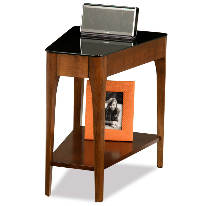 Alantis Obsidian Solid + Manufactured Wood Wedge Table, Chestnut