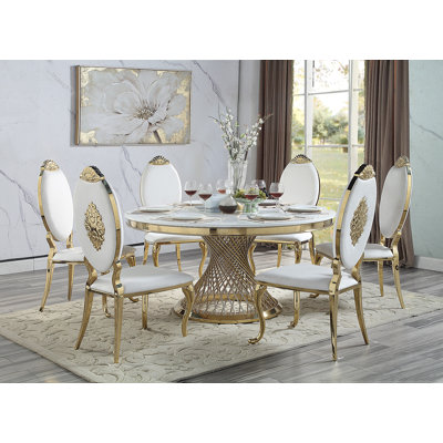 Chaise d'appoint en velours blanc Aolani
