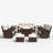 Marhlau 9 - Person Patio Conversation Set with Cushions-1245957189-1245957188