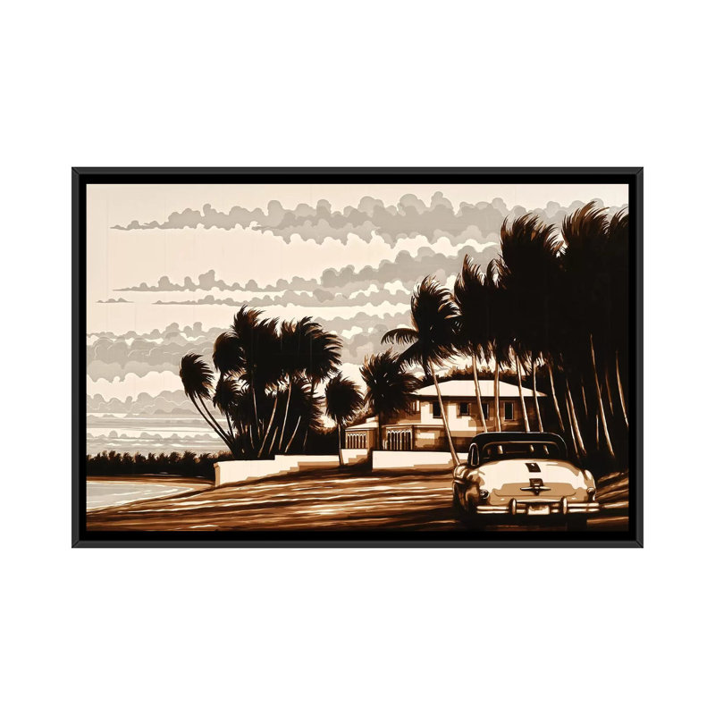 Beach Day 1 Piece Wall Art on Canvas, 66.04 cm H x 45.72 cm W, Black Framed