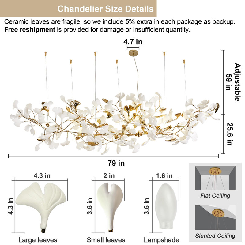 1 - Light Chandelier, 79"