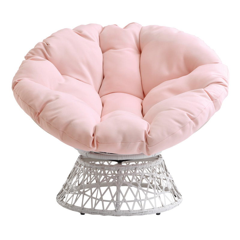 Daysi Upholstered Swivel Accent Chair, Cream, Pink 100% Polyester