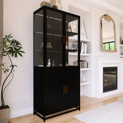 Vitrine avec portes vitrées doubles et lumières DEL