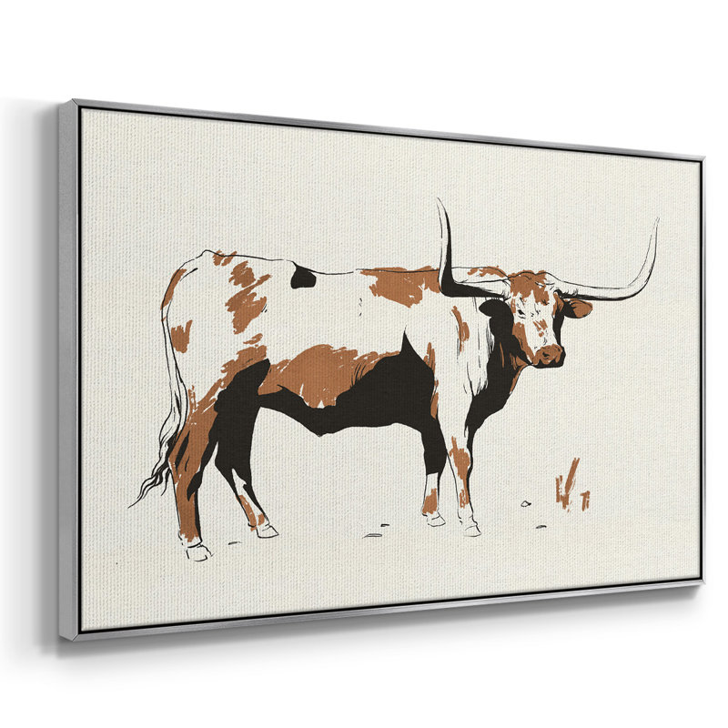 Terre Cotta Steer III, toile tendue avec châssis de qualité supérieure - prête à être accrochée, H 25 po x l 37 po x P 2 po