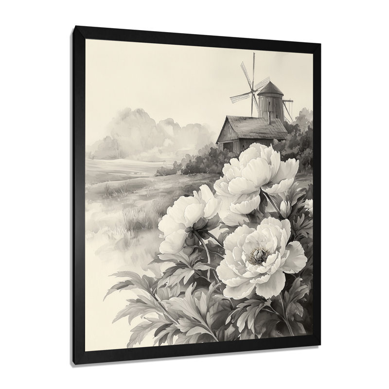 Eckhoff - Floral Canvas Prints, 32" H x 24" W, Black, Framed Print without Mat