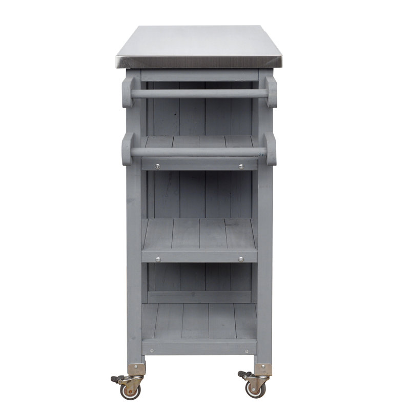 Foldable Outdoor Kitchen Island Patio Kitchen Island Outdoor Kitchen Cart Portable Prep Station with Lockable Wheels, Storage Cabinet and Towel Rack for Patio and Outdoor