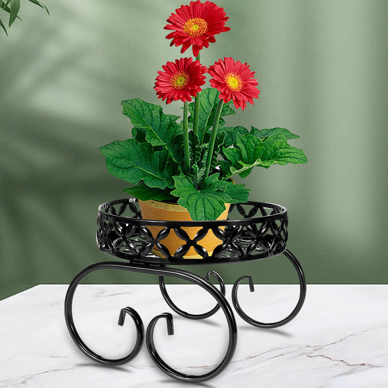 Support pour plante rond, Noir