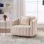Fauteuil demi-tonneau surdimensionné pivotant à 360 ° avec capitonnage et oreillers