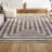 Isibeal Modern Classic Mitre Stripe Brown/Ivory Rug-954424117