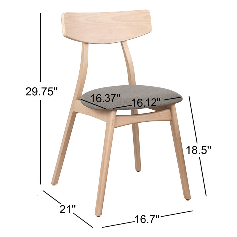 Chaise d'appoint Brunehilde, Gris, Naturel