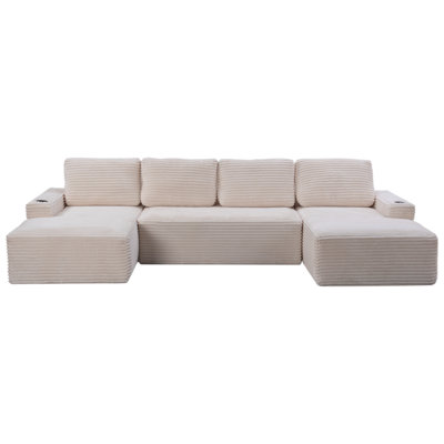 Compressible U-Shaped Sectional Sofa Set