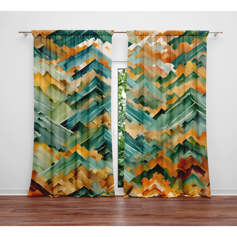 Yassin Semi Sheer Curtain Pair, 20" W x 82" L