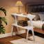 Table de bout en bois massif à 2 niveaux avec tablette de rangement