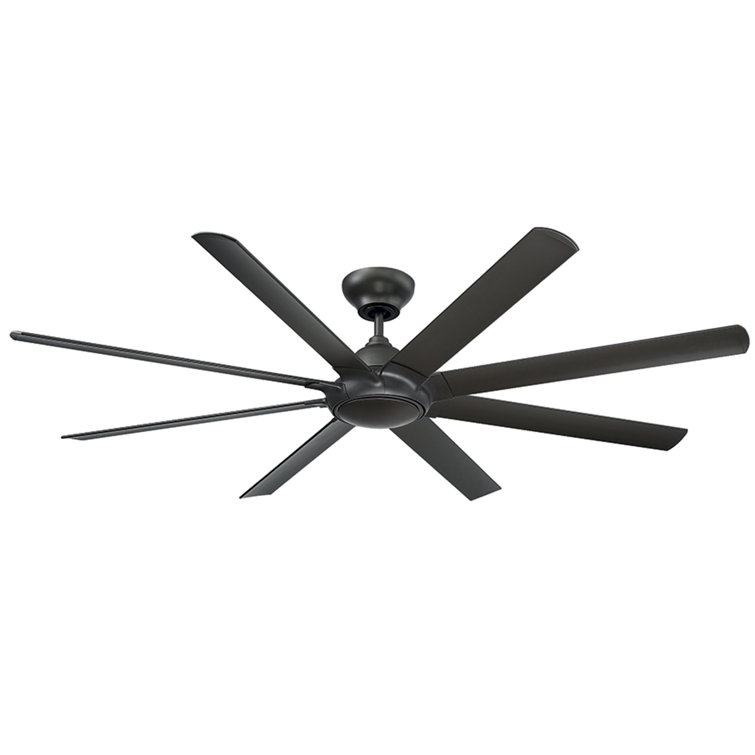 Hydra 8 - Blade Outdoor LED Smart Standard Ceiling Fan with Wall Control and Light Kit Included, Works With Alexa and iOS or Android App