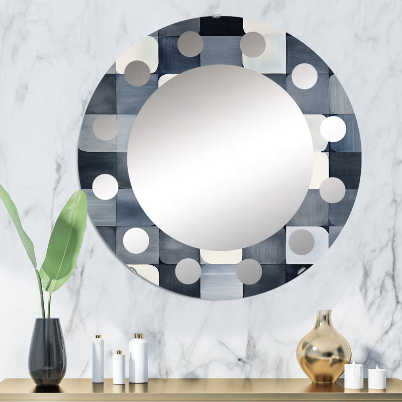 Nagaina - Miroir mural moderne rond, 32 po x 32 po