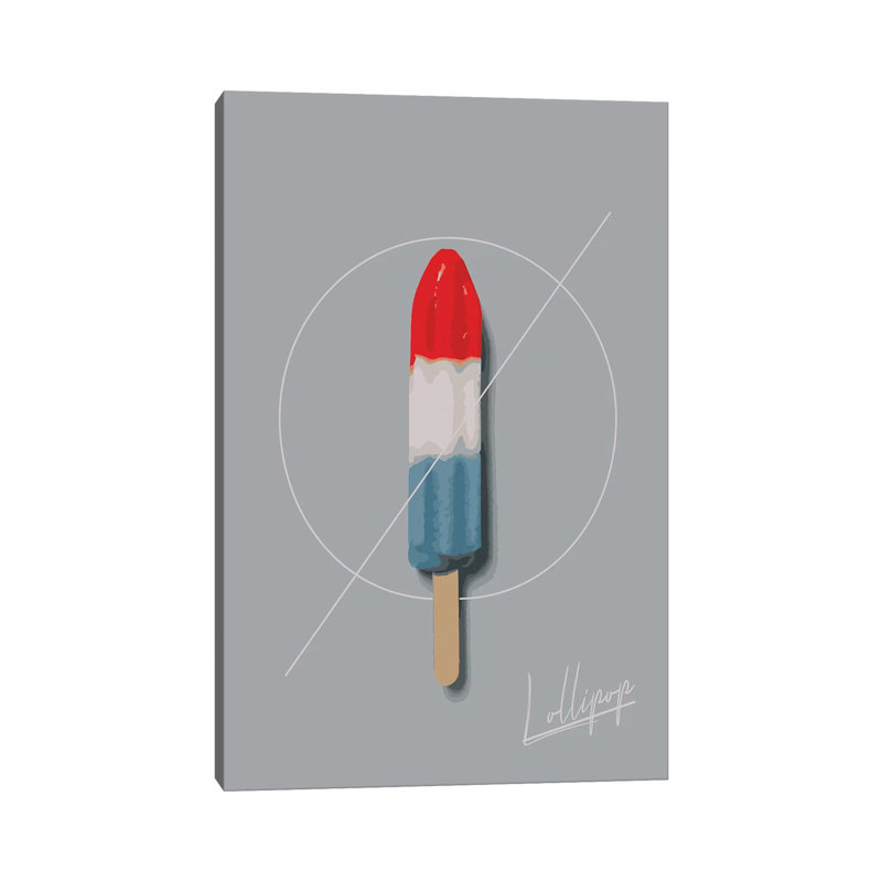 Lollipop Summer - impression d'art graphique, Toile tendue, H 26 po x l 18 po x 1,5 po, Pas de tapis