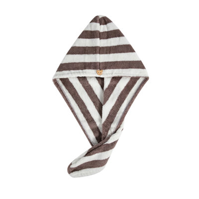 Serviette de bain Serviette de bain en molleton doux et moelleux enveloppant une épaisse cape Turban absorbant l'eau avec fermeture à boutons pour le séchage des cheveux après la douche pour les femmes et un usage quotidien