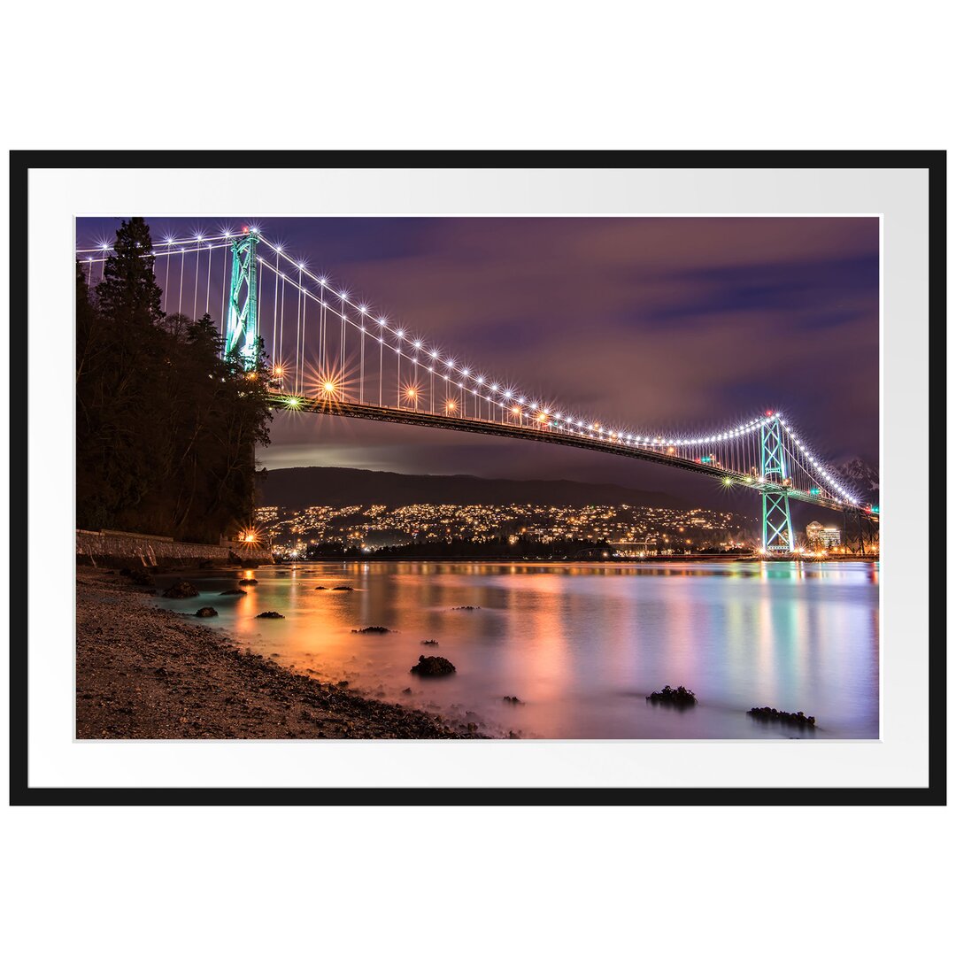 Gerahmter Fotodruck Lions Gate Bridge in Vancouver