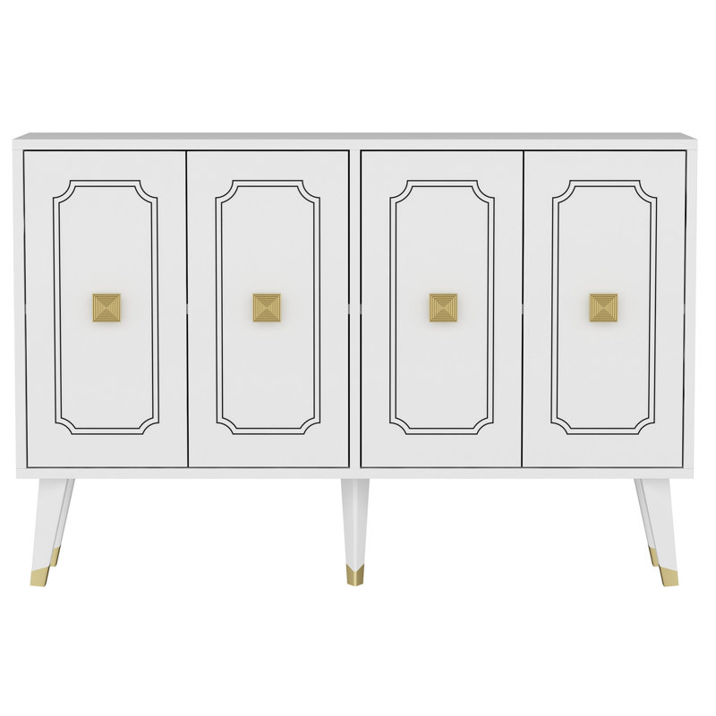 Odessa 80cm Sideboard, White/Gold