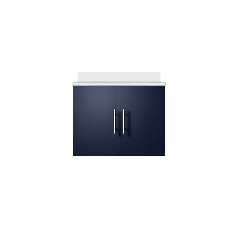 Meuble-lavabo de salle de bain 24 po X P 22 po D, avec plateau en quartz blanc, Marine, 24"