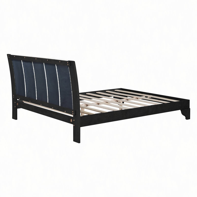 Cadre de lit en pin et bois composite 210 x 177 cm, matelas de 6 à 8 pouces (227 kg), sans sommier, mobilier de chambre moderne