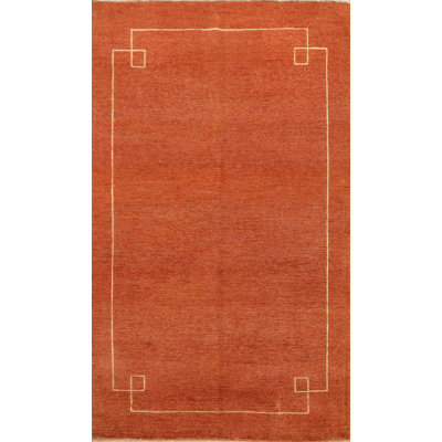 Tapis décoratif en laine de conception unique 5 pi 6 po x 8 pi 3 po noué à la main New Age