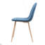 Chaise rembourrée en tissu Mid-Century avec pieds en métal au fini noyer clair (ensemble de 2), bleu pâle-738255130