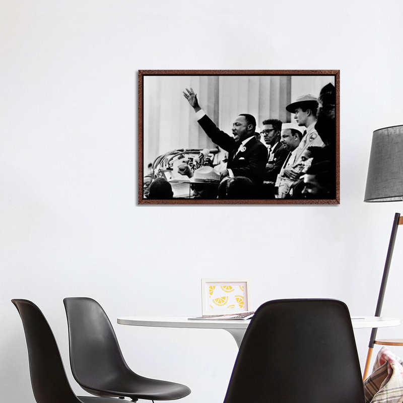 Martin Luther King "I Have A Dream" Speech - Print on Canvas, 101.6 cm H x 66.04 cm W, Classic Brown Wood Framed Canvas
