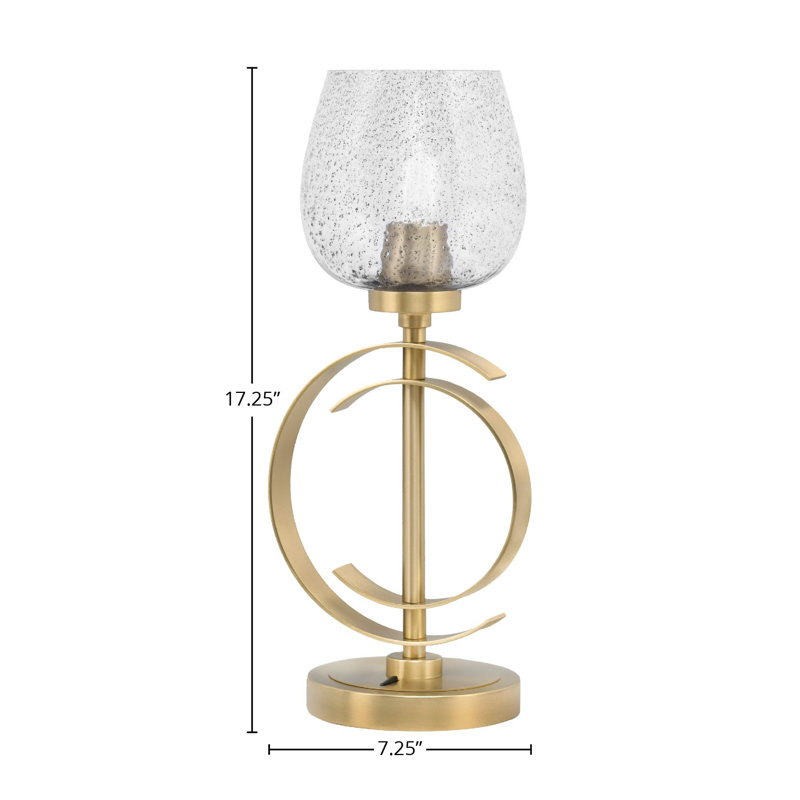 Lampe de table Waldene, Laiton, Noir / transparent