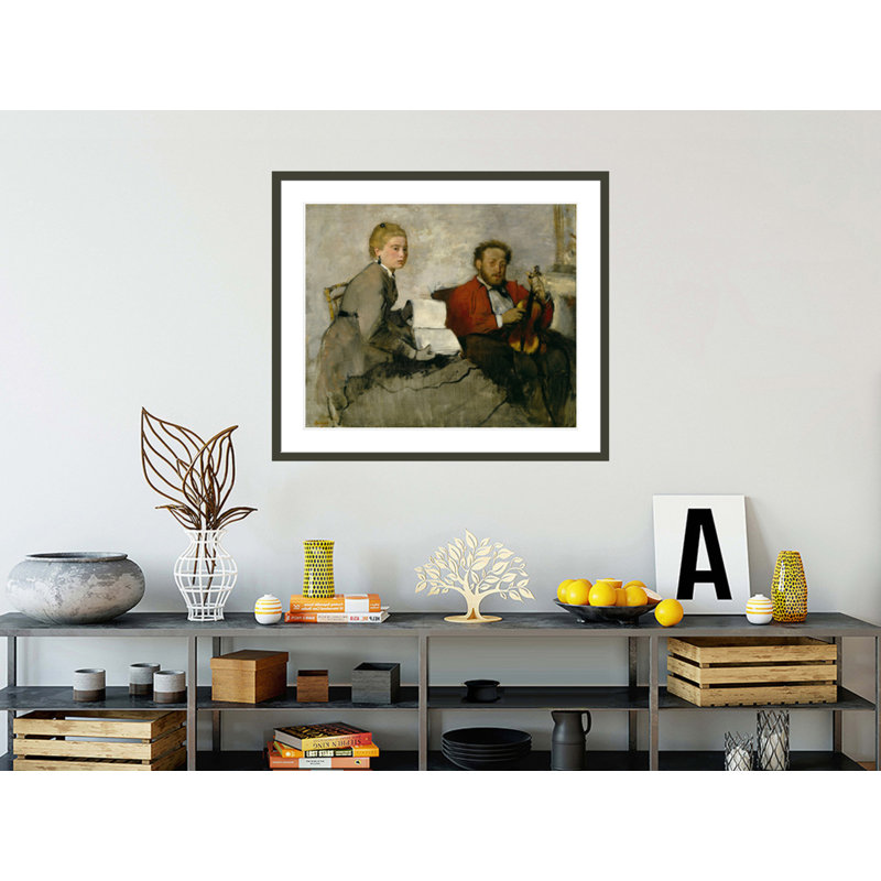 «Violinist and Young Woman» par Edgar Degas, impression giclée encadrée, H 33,5 po x l 38,96 po