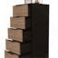 Commode verticale H 42 po, 5 tiroirs, commode verticale, noir / chêne clair-1355084907