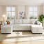 Canapé-lit modulaire moderne en U avec canapé-lit de 107 po avec amplement d'espace de rangement et ports USB pour le salon, beige-268186443
