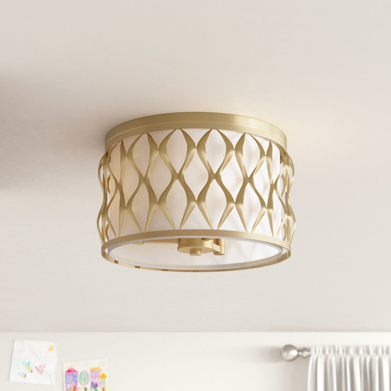 Fabric Flush Mount, Modern Gold