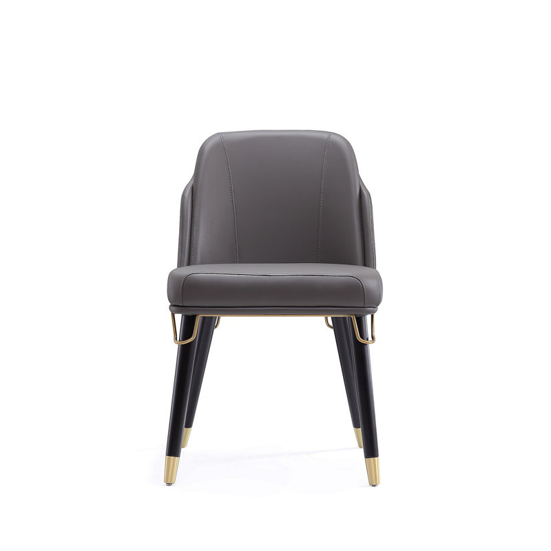 Chaise en cuir Estelle, Gris