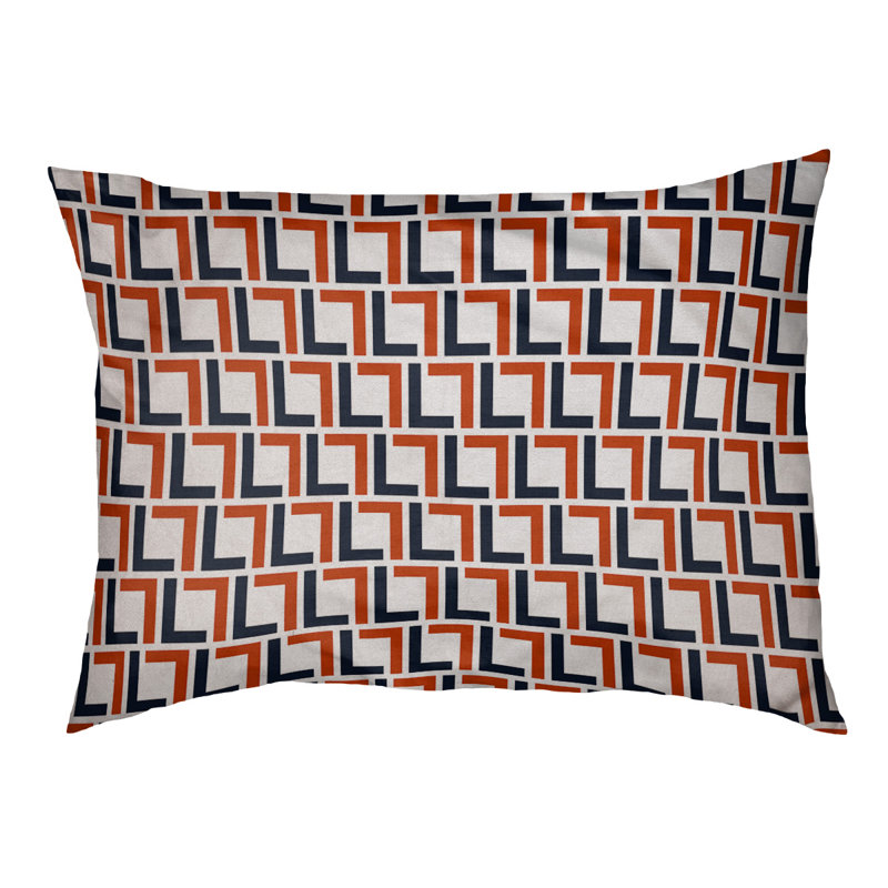 Coussin pour chien Brossard, Petit (l 28 po x P 18 po x H 4 po), Blanc / bleu marine / orange