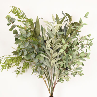 Branche de baies de feuilles vertes mélangées artificielles de 40 po pour remplissage de vase, fougère de verdure de campagne, feuillage d'eucalyptus à longues tiges, bouquet floral en vrac pour les décorations de table de centre de table de bureau à domicile