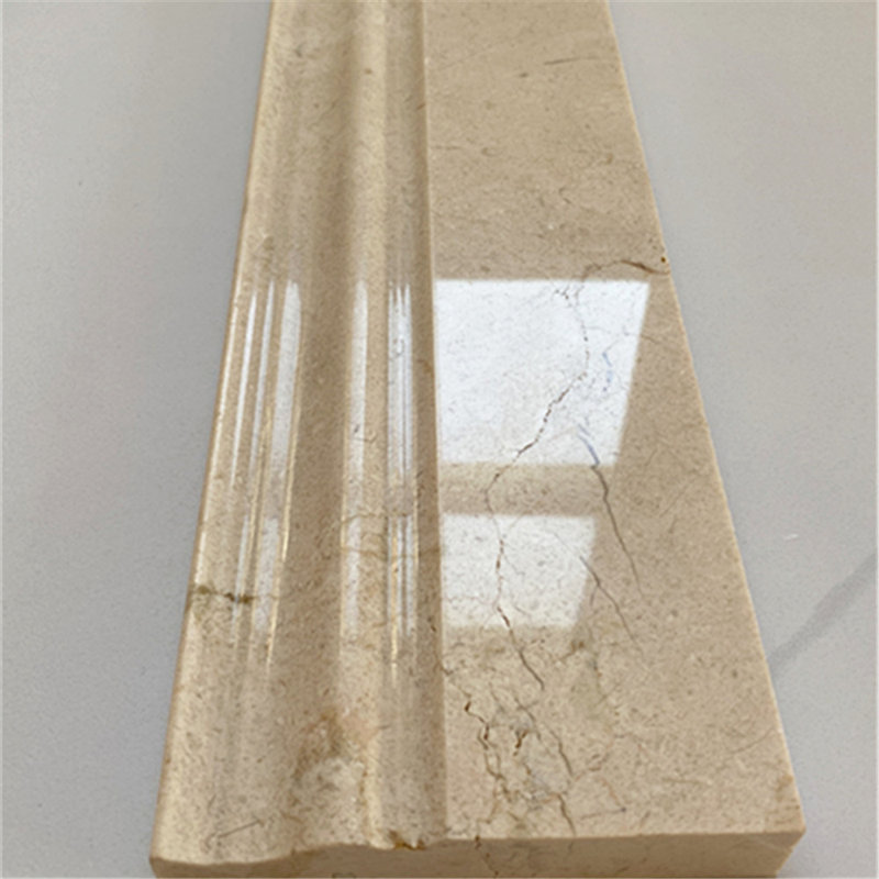 4" x 12" Matte Marble Specialty Trim in Beige