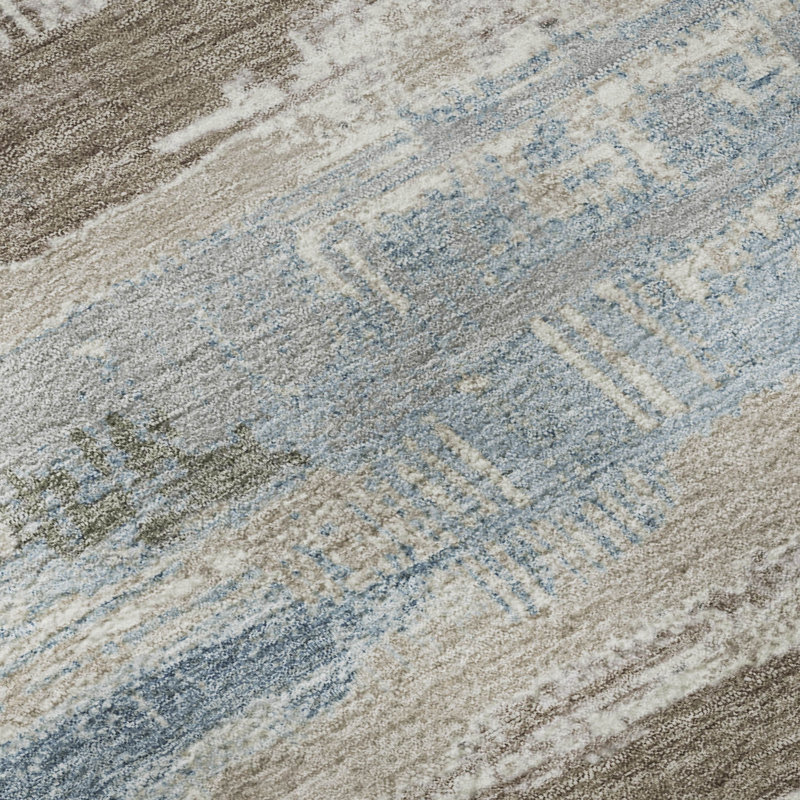 Premium Machine Washable Slesnick AMF1665 Stripes Rug, Rectangle 8' x 10'