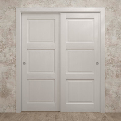 Portes coulissantes pour garde-robe coulissantes | Ego 5010 | Ensemble de quincaillerie Rails | Portes de garde-robe de chambre en bois massif