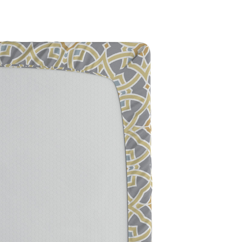 Microfiber Geometric Fitted Sheet, Full Fitted Sheet