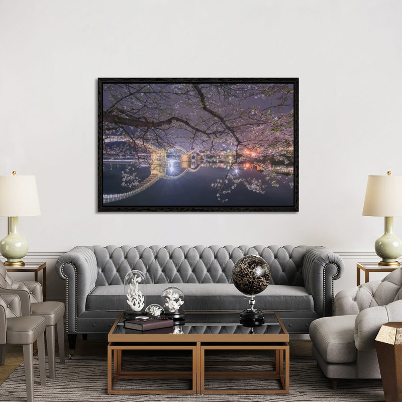 Spring In Japan VI by Daniel Kordan - Print on Canvas, 152.5 cm H x 101.5 cm W, Black Framed