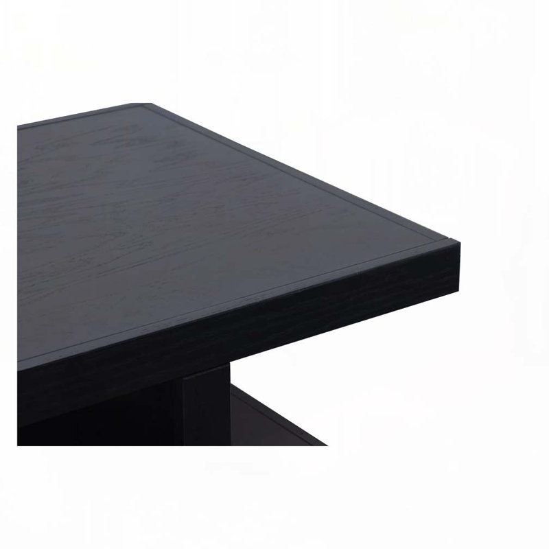 Table basse en bois avec 4 pieds, Noir