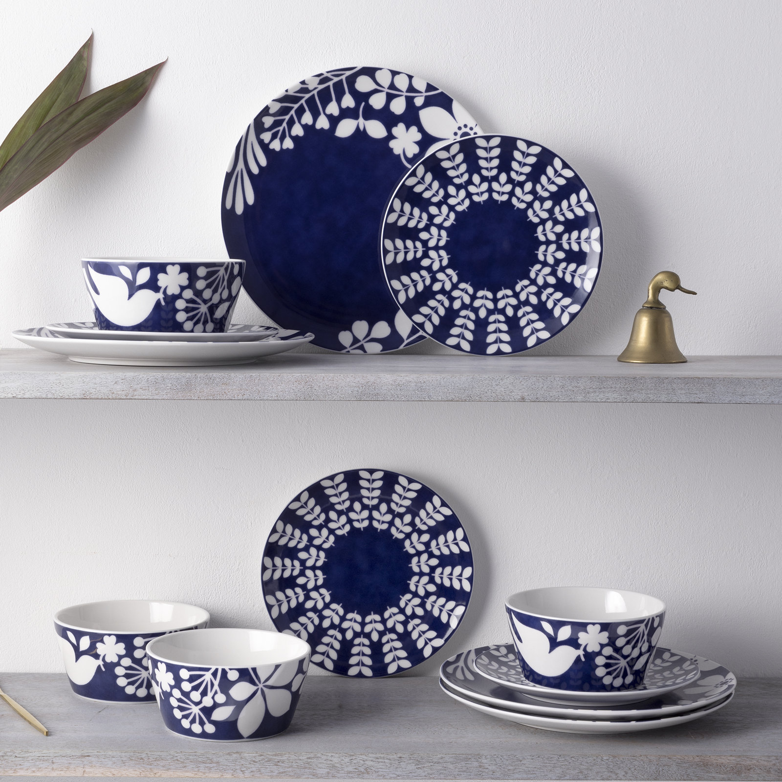 Noritake Bluefjord Set Of 4 Coupe Salad Plates, 8-1/4"