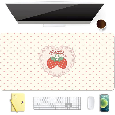 Mignon tapis de souris de jeu rose avec cœur Love Strawberry Pink