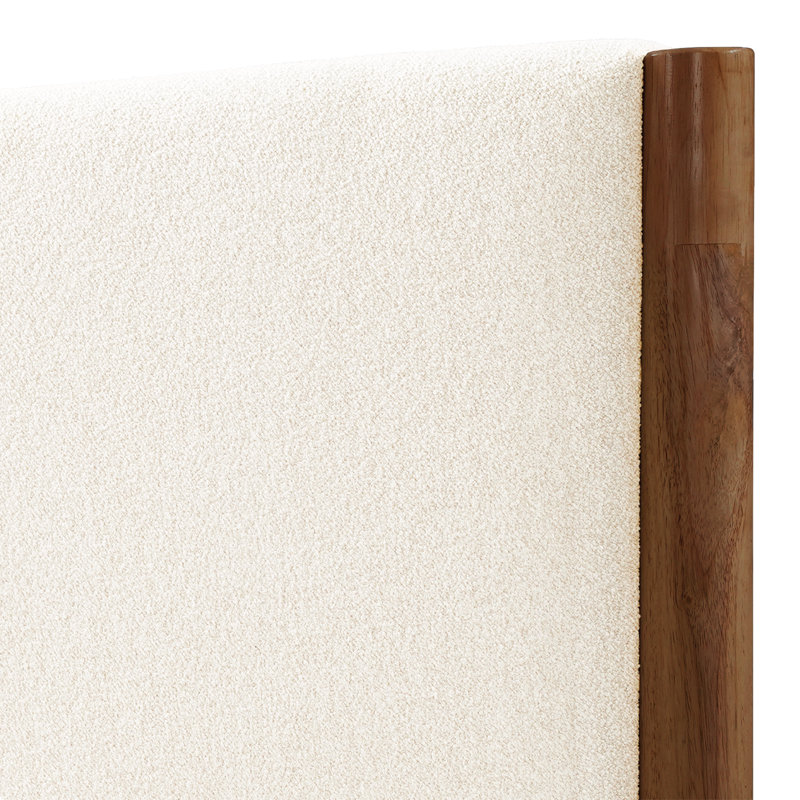 Base de lit tapissier Besan, Crème Boucle, Twin