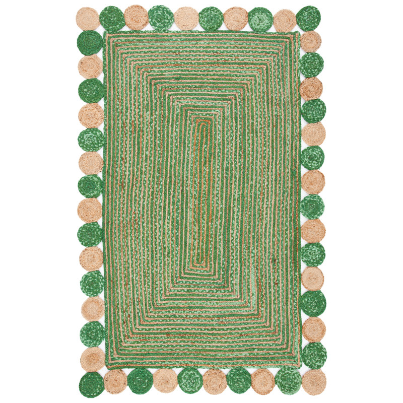 Tapis en jute de coton tissé à la main Sherise, Rectangle 9 pi x 12 pi
