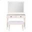 Bureau de coiffeuse moderne avec miroir, ensemble de table de maquillage pour adultes avec tabouret, bureau à domicile, 2 grands tiroirs, coiffeuse de maquillage